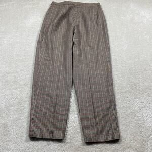 VTG Pendleton Pants Womens 14 Brown Wool Pleated High Rise Lined Herringbone